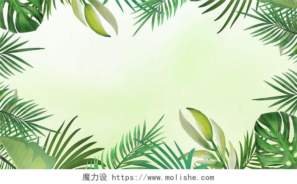 春天小清新绿色植物花卉春季上新品上市海报背景